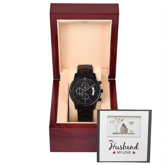 My Husband My Love - Black Chronograph Watch ShineOn Fulfillment