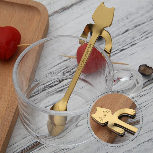 Cat Stainless Steel Teaspoons Zendrop
