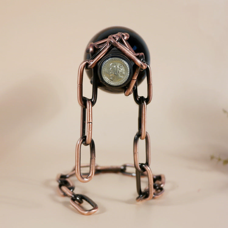 Magic Iron Chain Wine Bottle Holder Zendrop