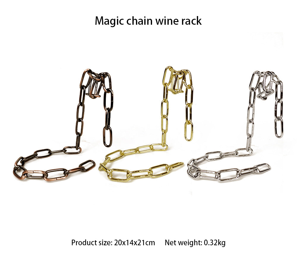 Magic Iron Chain Wine Bottle Holder Zendrop