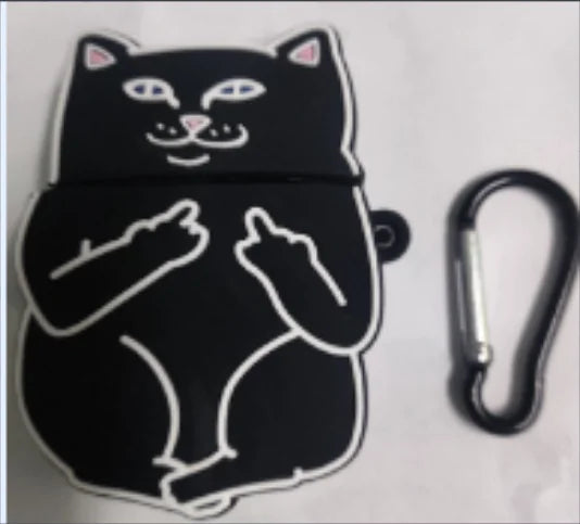 Funny Cat Middle Finger Case for Apple AirPods Zendrop