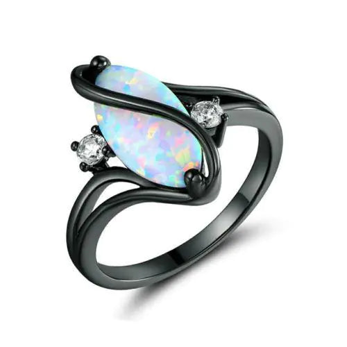 Vintage Marquise Imitation Opal Ring Zendrop