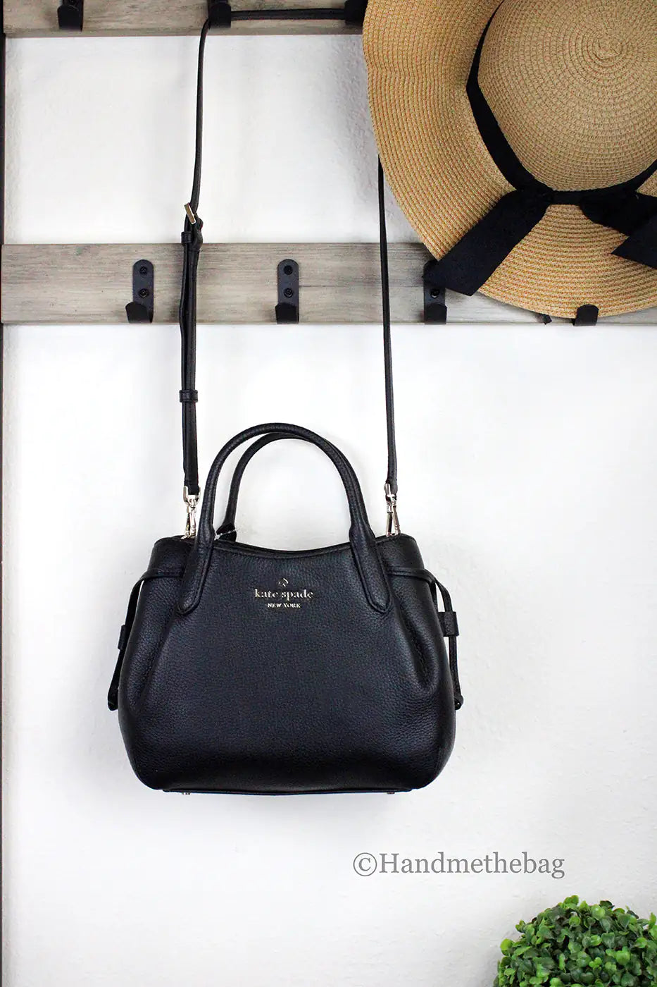 Kate Spade Dumpling Small Black Leather Satchel Crossbody Bag Heart Bound Gifts