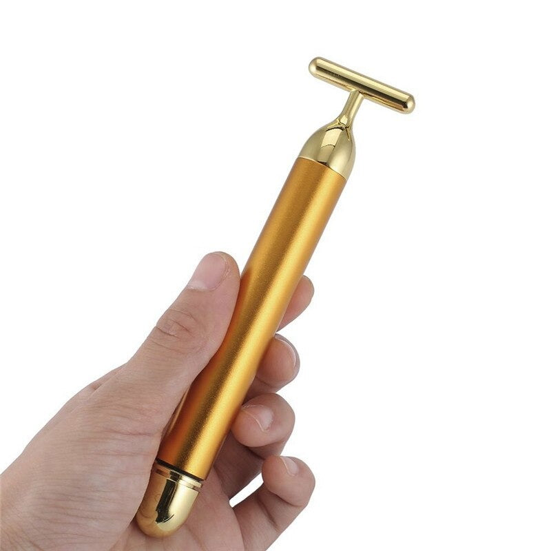 Energy 24K Gold T Beauty Bar Facial Roller Massager Zendrop