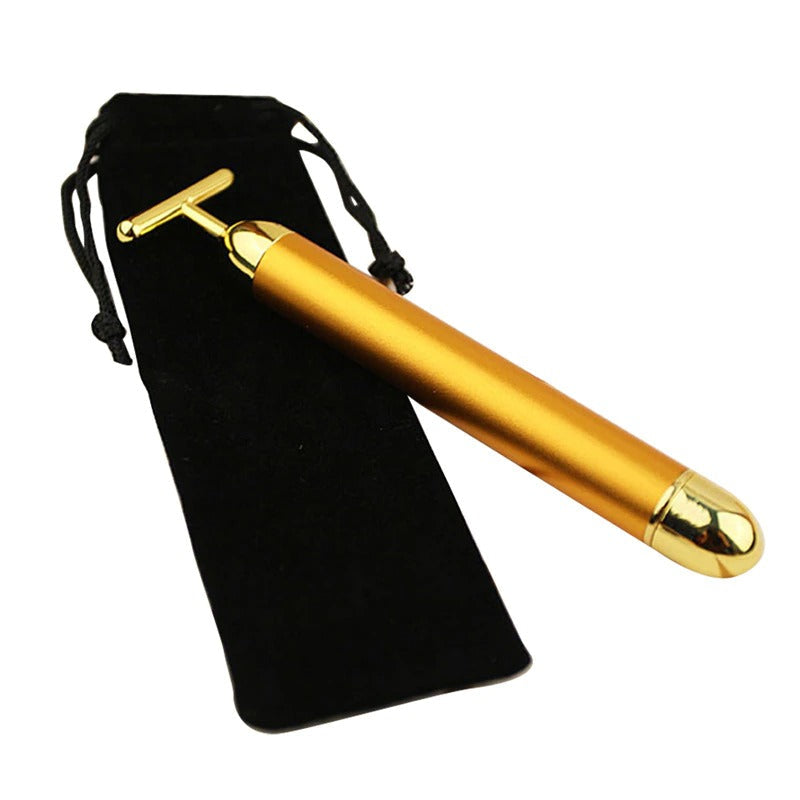 Energy 24K Gold T Beauty Bar Facial Roller Massager Zendrop