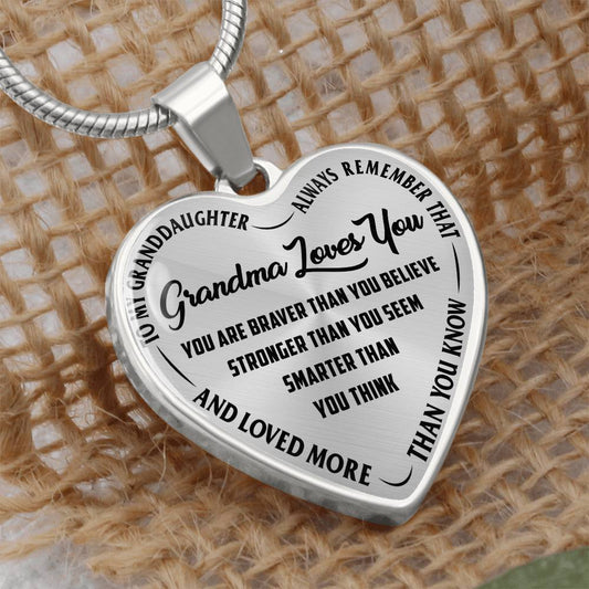 Grandma Loves You - Heart Necklace ShineOn Fulfillment