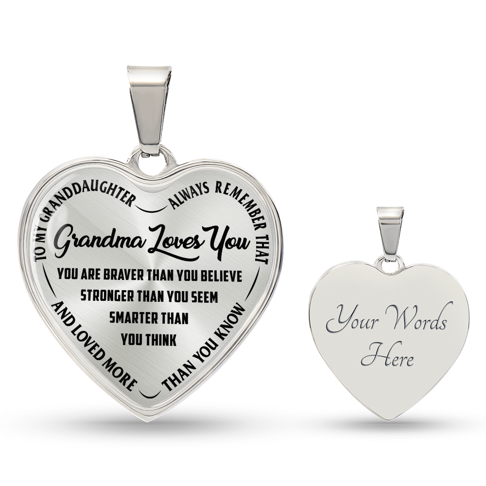 Grandma Loves You - Heart Necklace ShineOn Fulfillment