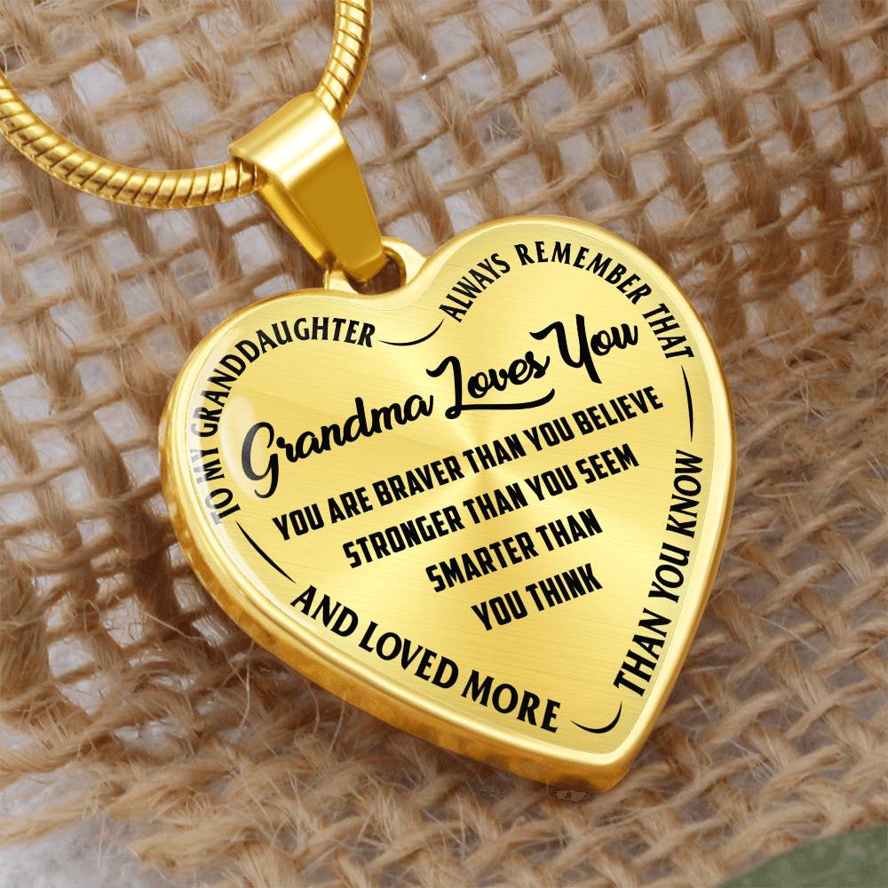 Grandma Loves You - Heart Necklace ShineOn Fulfillment