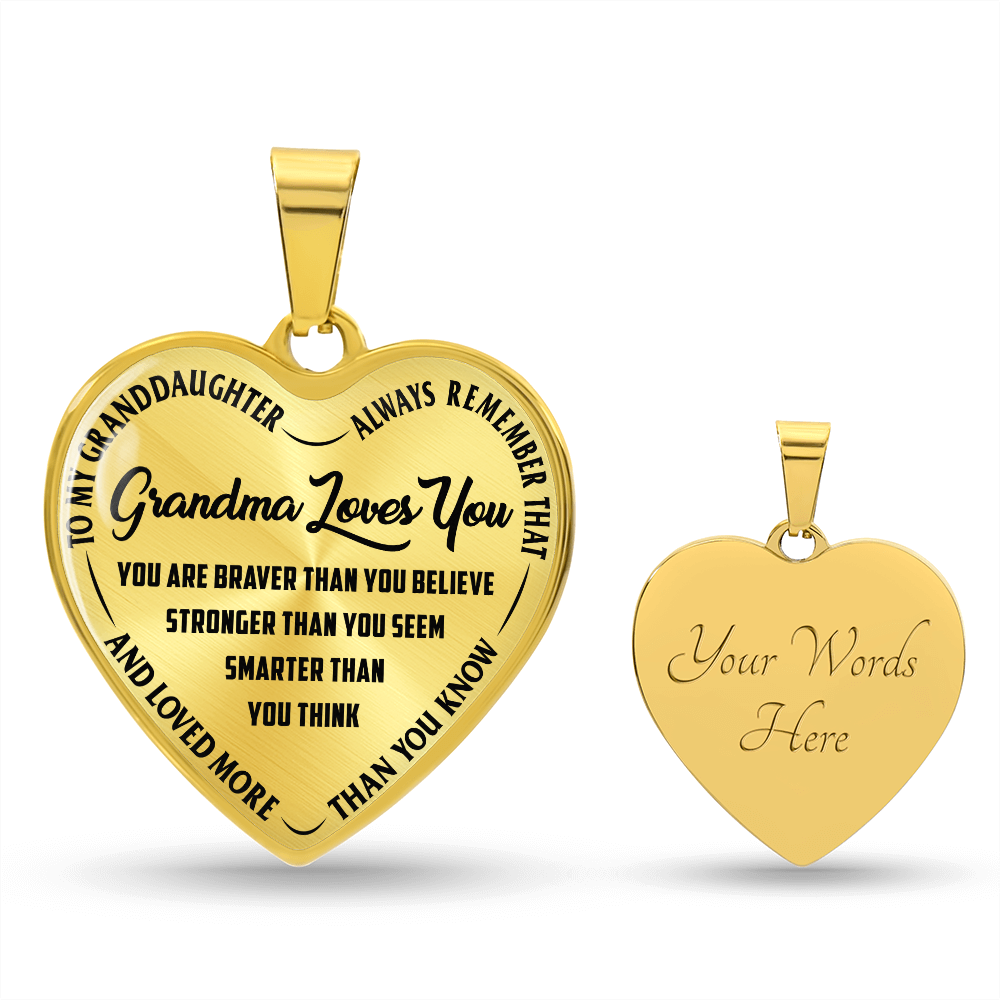 Grandma Loves You - Heart Necklace ShineOn Fulfillment