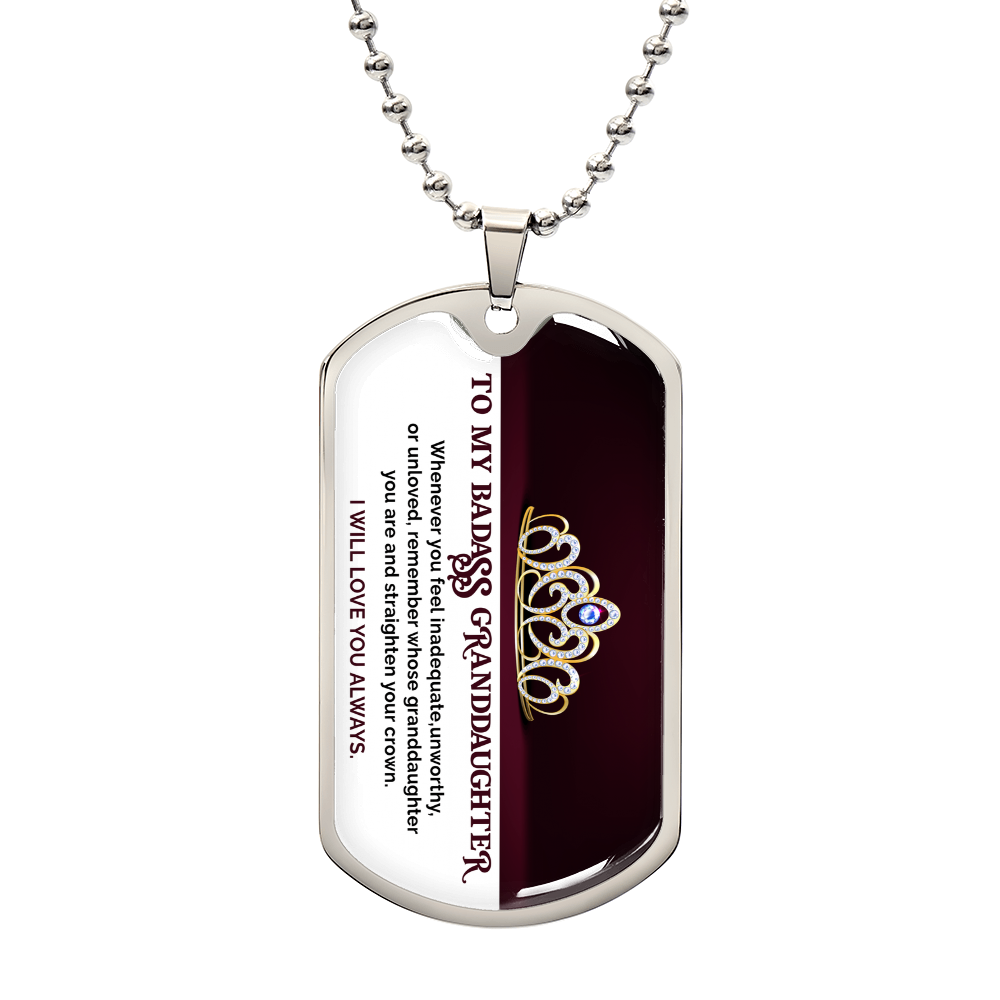 My Badass Granddaughter - Dog Tag Necklace ShineOn Fulfillment