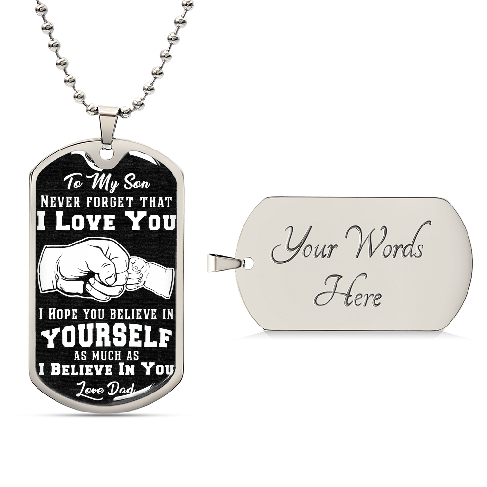Believe In Yourself - Dog Tag Necklace ShineOn Fulfillment