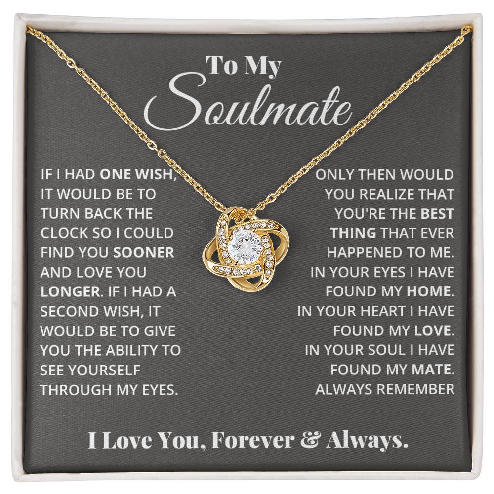 To My Soulmate - Love Knot Necklace ShineOn Fulfillment
