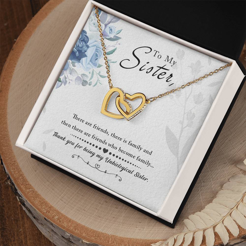 To My Sister - Interlocking Hearts Necklace ShineOn Fulfillment