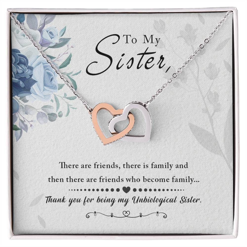 To My Sister - Interlocking Hearts Necklace ShineOn Fulfillment