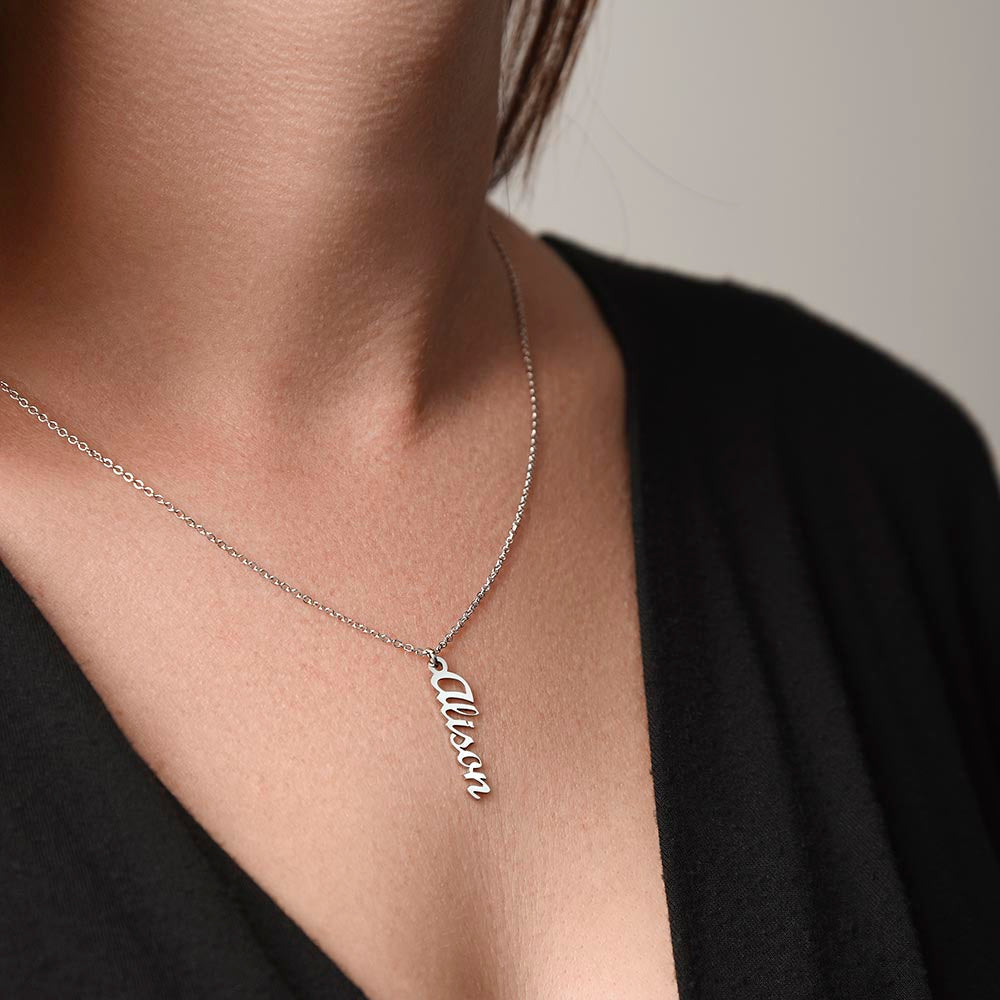 Classic Vertical Name Necklace ShineOn Fulfillment
