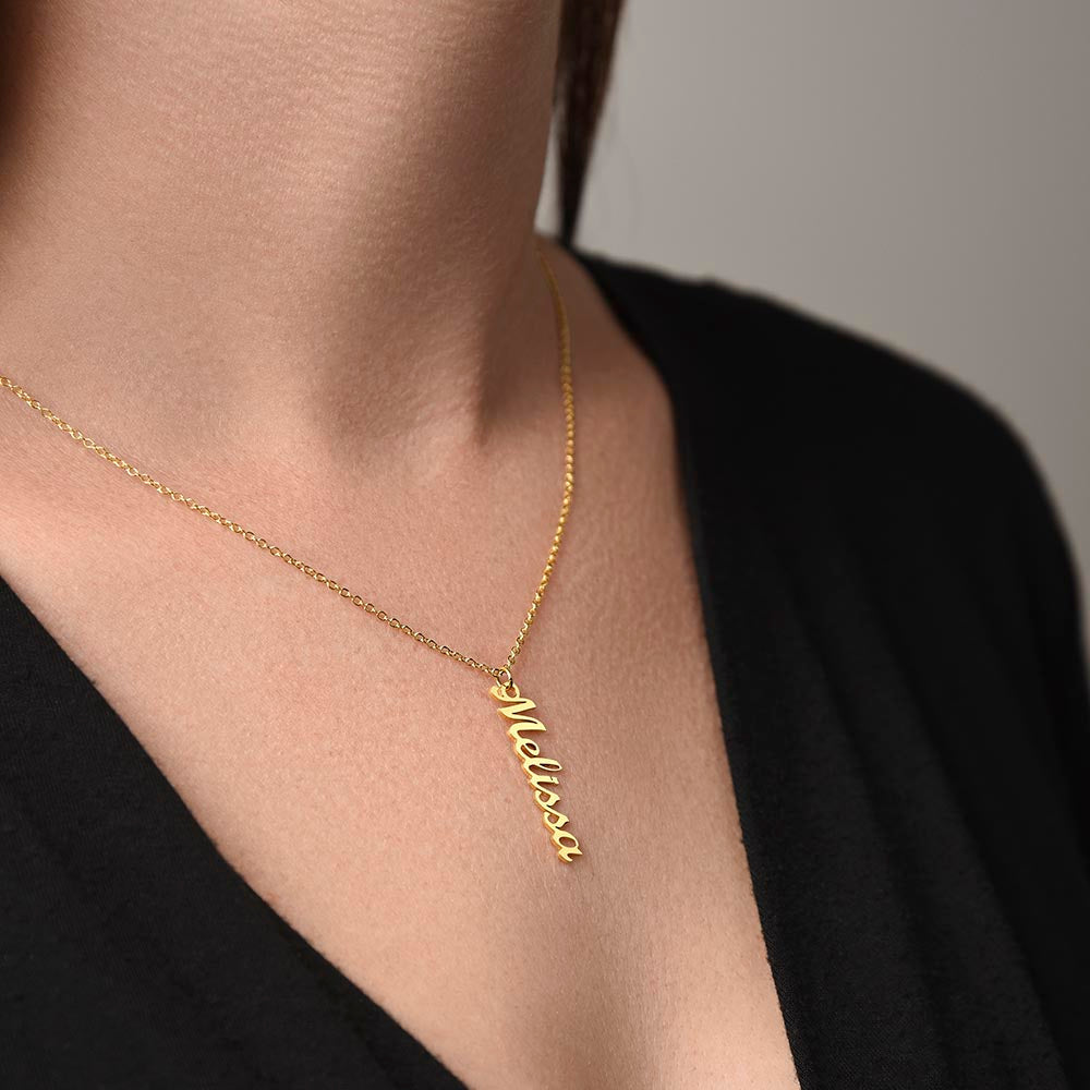 Classic Vertical Name Necklace ShineOn Fulfillment