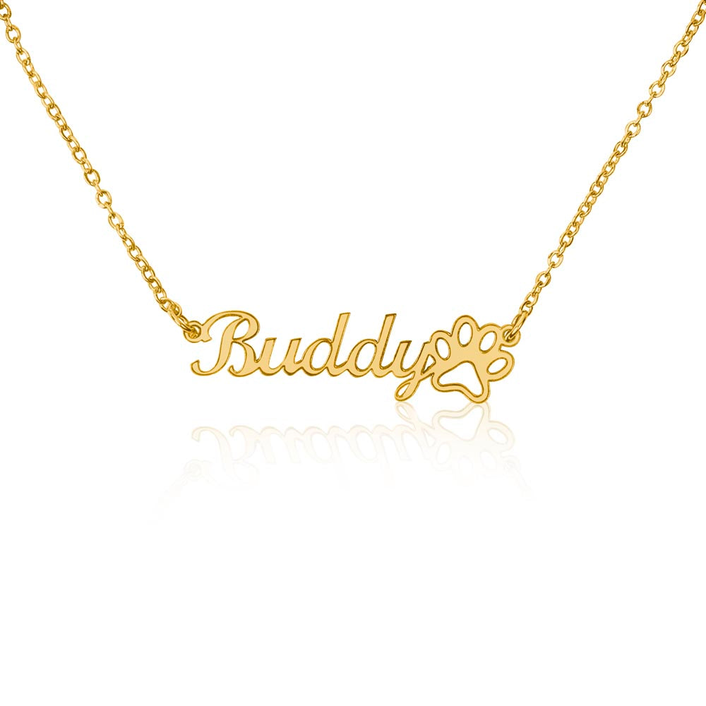 Classic Paw Print Name Necklace ShineOn Fulfillment