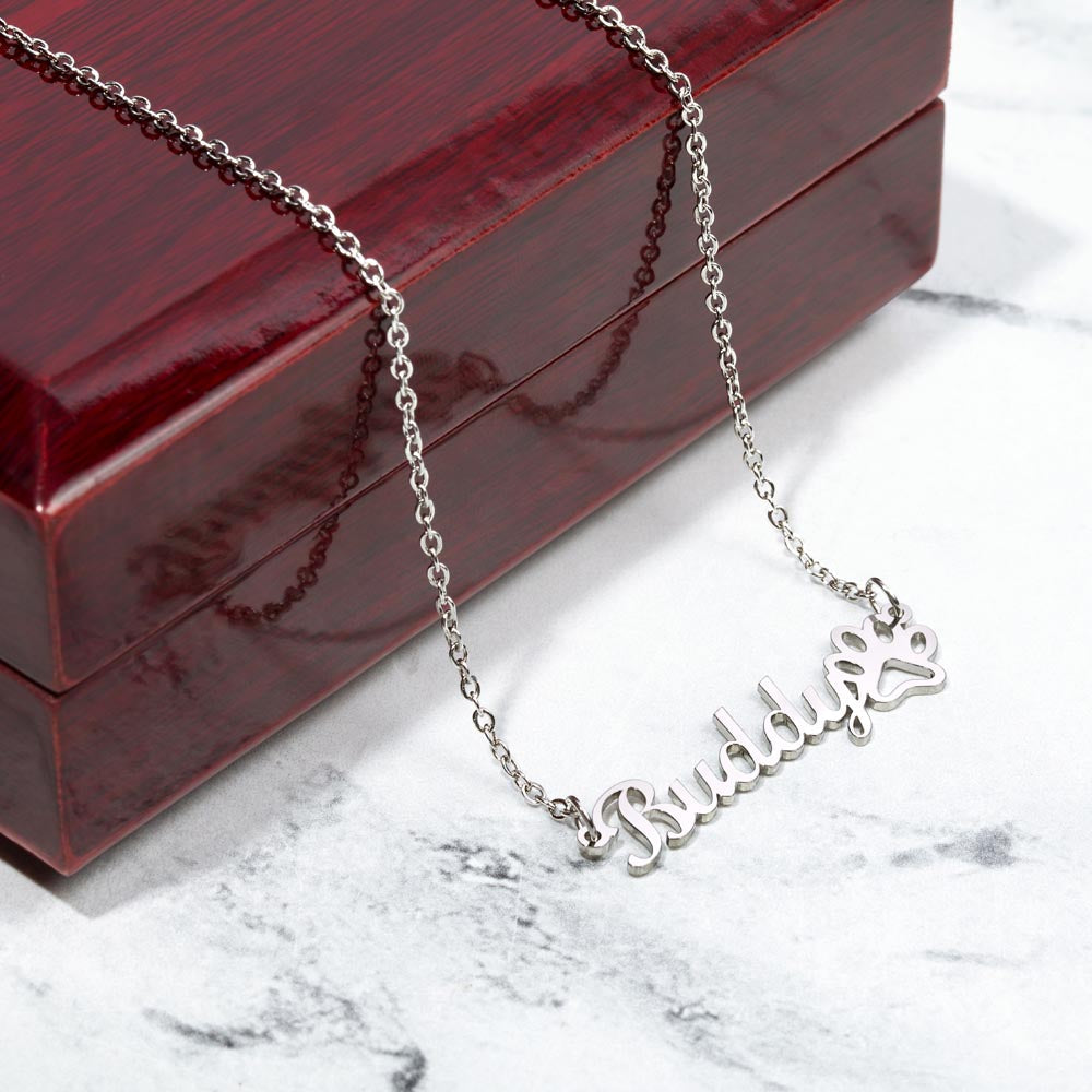 Classic Paw Print Name Necklace ShineOn Fulfillment