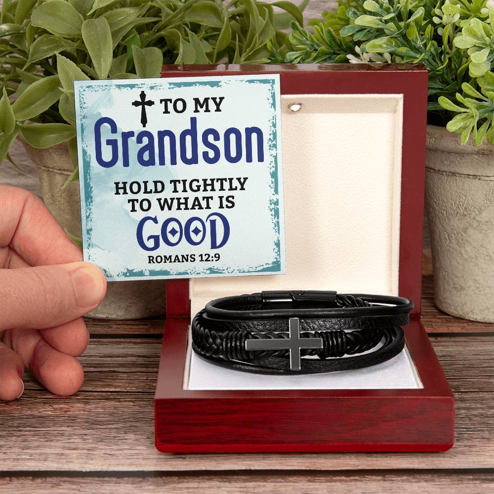 Hold Tightly - Cross Leather Bracelet ShineOn Fulfillment