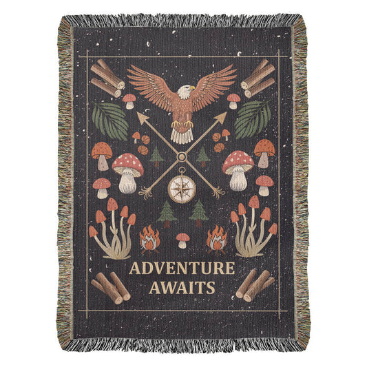 Adventure Awaits - Woven Blanket ShineOn Fulfillment
